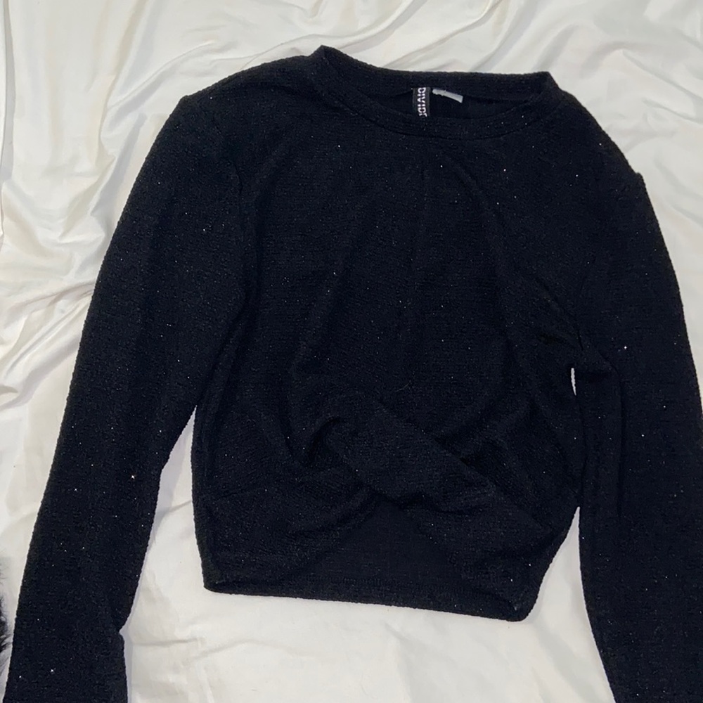 Black Sparkle crop top